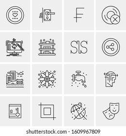16 Business Universal Icons Vector. Creative Icon Illustration to use in web and Mobile Related project.
