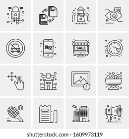 16 Business Universal Icons Vector. Creative Icon Illustration to use in web and Mobile Related project.