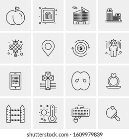 16 Business Universal Icons Vector. Creative Icon Illustration to use in web and Mobile Related project.