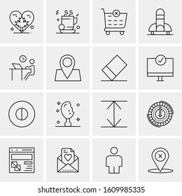 16 Business Universal Icons Vector. Creative Icon Illustration to use in web and Mobile Related project.