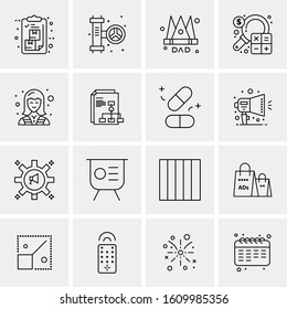 16 Business Universal Icons Vector. Creative Icon Illustration to use in web and Mobile Related project.