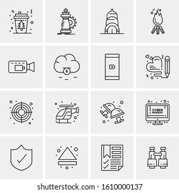 16 Business Universal Icons Vector. Creative Icon Illustration to use in web and Mobile Related project.