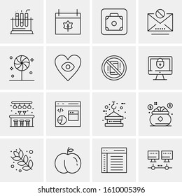 16 Business Universal Icons Vector. Creative Icon Illustration to use in web and Mobile Related project.