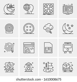 16 Business Universal Icons Vector. Creative Icon Illustration to use in web and Mobile Related project.