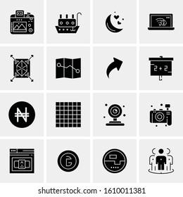 16 Business Universal Icons Vector. Creative Icon Illustration to use in web and Mobile Related project.