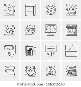 16 Business Universal Icons Vector. Creative Icon Illustration to use in web and Mobile Related project.