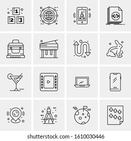 16 Business Universal Icons Vector. Creative Icon Illustration to use in web and Mobile Related project.