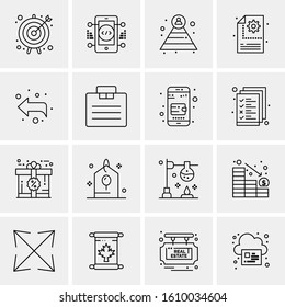 16 Business Universal Icons Vector. Creative Icon Illustration to use in web and Mobile Related project.