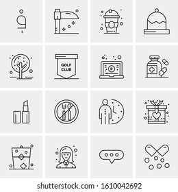 16 Business Universal Icons Vector. Creative Icon Illustration to use in web and Mobile Related project.