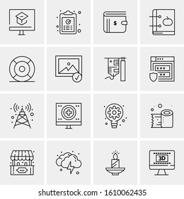 16 Business Universal Icons Vector. Creative Icon Illustration to use in web and Mobile Related project.