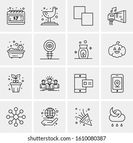 16 Business Universal Icons Vector. Creative Icon Illustration to use in web and Mobile Related project.
