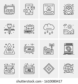 16 Business Universal Icons Vector. Creative Icon Illustration to use in web and Mobile Related project.