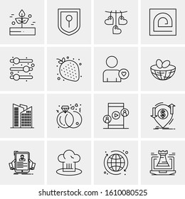16 Business Universal Icons Vector. Creative Icon Illustration to use in web and Mobile Related project.