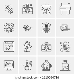 16 Business Universal Icons Vector. Creative Icon Illustration to use in web and Mobile Related project.
