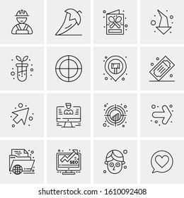 16 Business Universal Icons Vector. Creative Icon Illustration to use in web and Mobile Related project.