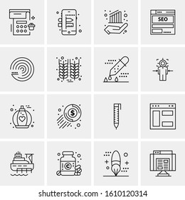 16 Business Universal Icons Vector. Creative Icon Illustration to use in web and Mobile Related project.