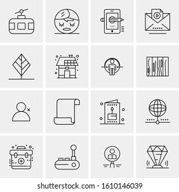 16 Business Universal Icons Vector. Creative Icon Illustration to use in web and Mobile Related project.
