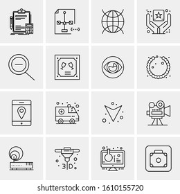 16 Business Universal Icons Vector. Creative Icon Illustration to use in web and Mobile Related project.
