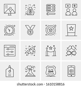 16 Business Universal Icons Vector. Creative Icon Illustration to use in web and Mobile Related project.