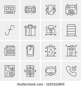 16 Business Universal Icons Vector. Creative Icon Illustration to use in web and Mobile Related project.
