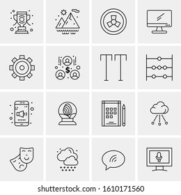 16 Business Universal Icons Vector. Creative Icon Illustration to use in web and Mobile Related project.