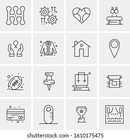 16 Business Universal Icons Vector. Creative Icon Illustration to use in web and Mobile Related project.