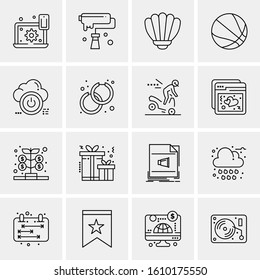 16 Business Universal Icons Vector. Creative Icon Illustration to use in web and Mobile Related project.