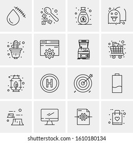 16 Business Universal Icons Vector. Creative Icon Illustration to use in web and Mobile Related project.