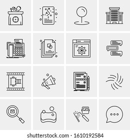 16 Business Universal Icons Vector. Creative Icon Illustration to use in web and Mobile Related project.