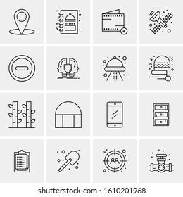 16 Business Universal Icons Vector. Creative Icon Illustration to use in web and Mobile Related project.