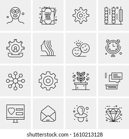 16 Business Universal Icons Vector. Creative Icon Illustration to use in web and Mobile Related project.
