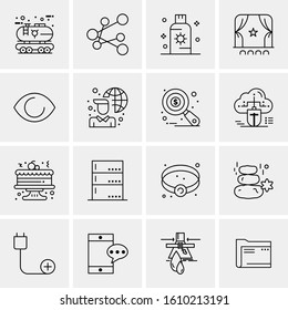16 Business Universal Icons Vector. Creative Icon Illustration to use in web and Mobile Related project.