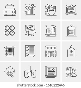 16 Business Universal Icons Vector. Creative Icon Illustration to use in web and Mobile Related project.