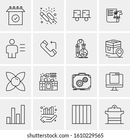 16 Business Universal Icons Vector. Creative Icon Illustration to use in web and Mobile Related project.
