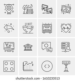 16 Business Universal Icons Vector. Creative Icon Illustration to use in web and Mobile Related project.