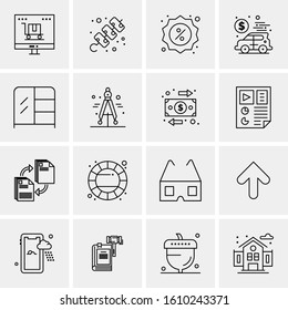 16 Business Universal Icons Vector. Creative Icon Illustration to use in web and Mobile Related project.