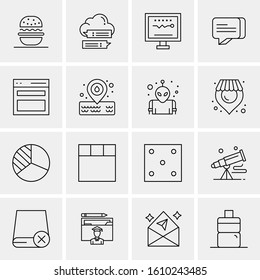 16 Business Universal Icons Vector. Creative Icon Illustration to use in web and Mobile Related project.