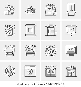 16 Business Universal Icons Vector. Creative Icon Illustration to use in web and Mobile Related project.