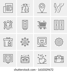 16 Business Universal Icons Vector. Creative Icon Illustration to use in web and Mobile Related project.