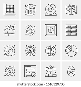 16 Business Universal Icons Vector. Creative Icon Illustration to use in web and Mobile Related project.