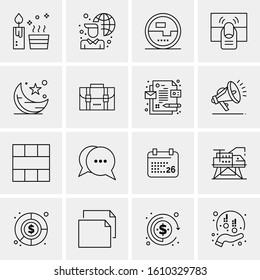 16 Business Universal Icons Vector. Creative Icon Illustration to use in web and Mobile Related project.