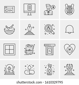 16 Business Universal Icons Vector. Creative Icon Illustration to use in web and Mobile Related project.