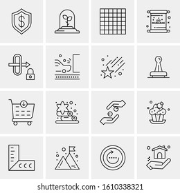16 Business Universal Icons Vector. Creative Icon Illustration to use in web and Mobile Related project.