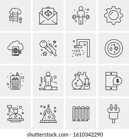 16 Business Universal Icons Vector. Creative Icon Illustration to use in web and Mobile Related project.
