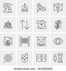 16 Business Universal Icons Vector. Creative Icon Illustration to use in web and Mobile Related project.