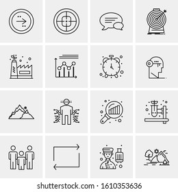 16 Business Universal Icons Vector. Creative Icon Illustration to use in web and Mobile Related project.
