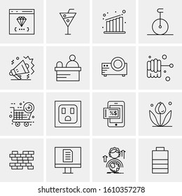 16 Business Universal Icons Vector. Creative Icon Illustration to use in web and Mobile Related project.