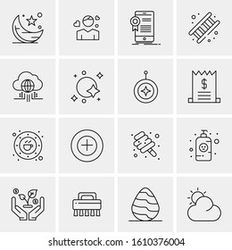 16 Business Universal Icons Vector. Creative Icon Illustration to use in web and Mobile Related project.