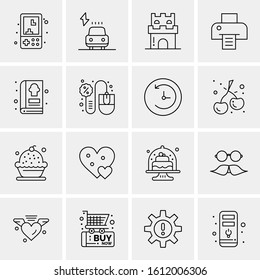 16 Business Universal Icons Vector. Creative Icon Illustration to use in web and Mobile Related project.