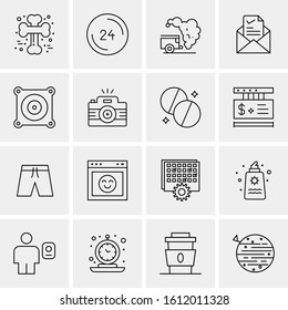 16 Business Universal Icons Vector. Creative Icon Illustration to use in web and Mobile Related project.